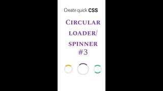 Create quick CSS Circular loader/ spinner #3