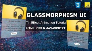 JavaScript & CSS Card Animation Tutorial | Glass morphism CSS Card Animation | JavaScript Animation