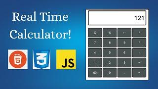 Real Time Calculator using HTML, CSS & JavaScript with Source Code | Learn With Sazzad