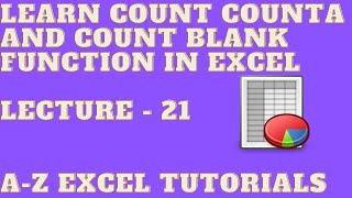 Count CountA Countblank in Excel | Lecture - 21 | Excel Tutorials