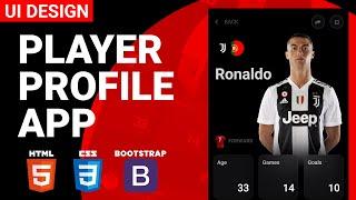 UI Design Tutorial - Player Profile App | HTML CSS BOOTSTRAP Speed Coding