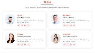 Responsive Team Section | Card Design using HTML, CSS, Bootstrap 5