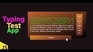 Typing Test App in HTML, CSS & JavaScript ????