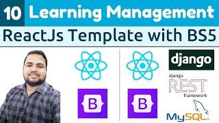 Learning Management System in Django ReactJs #10|Create reactJs template with bootstrap 5|Home Page