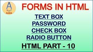 HTML FORMS (TEXTBOX, PASSWORD, RADIO BUTTON, CHECKBOX) IN HINDI. HTML TUTORIAL PART 10