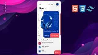 Headphone Shopping App | UI Design to HTML, CSS Using Tailwind CSS