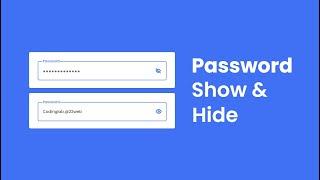 How to make Password Show Hide using HTML CSS & JavaScript