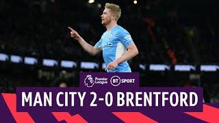 Man City v Brentford (2-0) | De Bruyne and Mahrez pounce on errors | Premier League Highlights