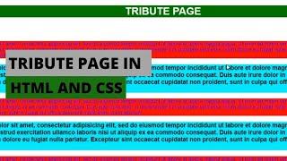 HOW TO BUILD TRIBUTE PAGE IN HTML AND CSS FOR BEGINNERS TUTORIAL 2022 | CODEWITHINSHAL