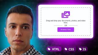 Drag and Drop File Upload Interface Tutorial | HTML CSS JavaScript