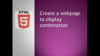 Create a webpage to display combination