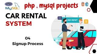 Signup Process with MySQL | Car Rental System with MySQL, PHP, HTML, CSS, Bootstrap