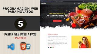 Diseño de una pagina web para empresa de comida rápida☝HTML5 y CSS3????Parte 2⛳paso a paso para nova