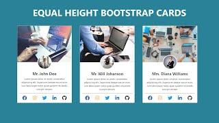 How to make equal height bootstrap cards | Equal height bootstrap cards