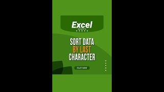 How to Sort Data by Last Character in Excel | Excel | Tutorials | Youtube Shorts #shorts #short