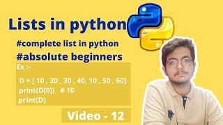 List in Python | Python Lists And List Functions | python Tutorial for  Beginners | TECHI DINESH