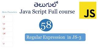 Meta characters in Regular Expressions |Regular Expressions | JavaScript tutorials for beginners