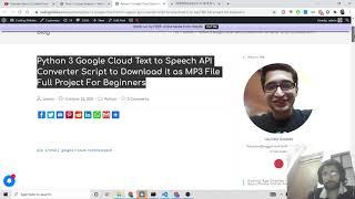 Python 3 Google Cloud Text to Speech API Converter Script to Download it as MP3 File Full Project