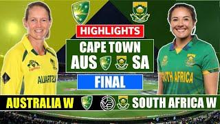 Australia W vs South Africa W T20 World Cup Final Highlights | AUS W vs SA W Final Highlights