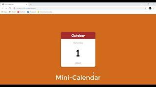 Beautiful design of Mini-Calendar | html CSS & JavaScript | Live Calendar