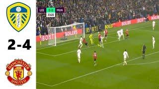 Leeds United vs Manchester United 2-4 Highlights | Premier League - 2022 Bruno Fernandes, Fred Goals