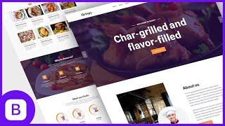 Restaurant Website Design Using Bootstrap 5 | Bootstrap Landing Tutorial Step By Step