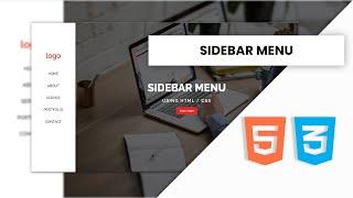 Basic Sidebar menu using HTML CSS | HTML CSS Sidebar menu | Sidebar Menu