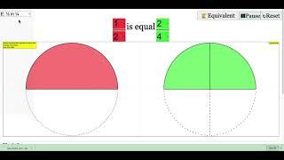 Equivalent - Comparing Fractions Simple for SLS JavaScript HTML5 Applet Simulation Model