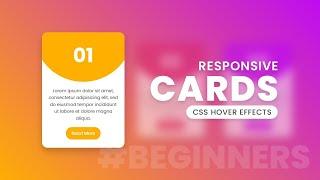 CSS Responsive Card UI Design & Hover Effects | Using HTML5 & CSS3