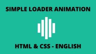 Simple Loading Animation Using HTML & CSS | CSS Loading Animation Tutorial |