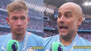 Man City vs Aston Villa 3-2 Pep Guardiola And Kevin De Bruyne React About The Premier League Title