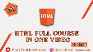 Html Full Course in One video in Hindi | learn Html Full Course in Urdu