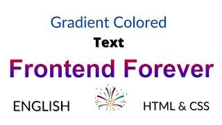 Gradient Colored Text Using HTML & CSS In English | HTML & CSS Tutorial For Beginners |