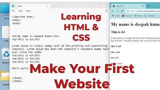 Learning HTML & CSS For Beginners | Html Css Website Design Tutorial | Basic HTML Website