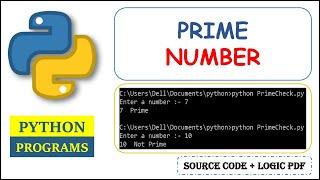 Python Program to Check Number is Prime or Not.