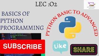 BASICS OF PYTHON PROGRAMMING/Best Python Crash course/Python basic to advanced/Programming language.