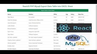 ReactJS PHP Mysqli Export Data Table into EXCEL Sheet