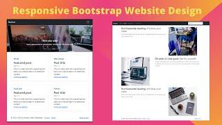 How To Create Website Using HTML CSS Bootstrap | Responsive Website Tutorial