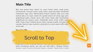 Scroll To Top Button Using only HTML and CSS | Day 54 Of 100 Day Project Series | Project Code