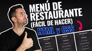 Cómo Hacer un Menú de Restaurante en HTML y CSS