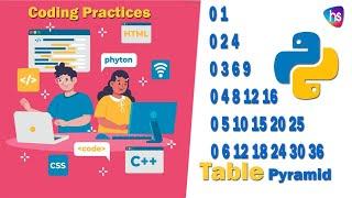 Python Horizantal Table Pyramid Pattern | Number Pattern Programs in Python | PythonPatterns |Sekhar