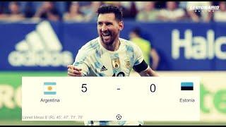 Argentina vs Estonia 5-0 Messi x 5 Full Highlights HD 05/06/2022