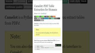 Tabula Vs Camelot - Extract Tables From PDFs  #python #code #technology #chatgpt #shorts #tables