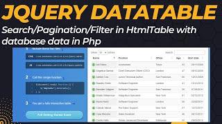 How to create searchable table and pagination in php with database | how to use Jquery Datatable