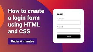 How to create a login page using Html and css