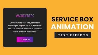 Service Box with text Animation | CSS Animation Examples