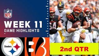 Cincinnati Bengals vs. Pittsburgh Steelers Full Highlights 2nd QTR | NFL Week 11, 2022