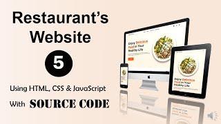 | Pt. 5 | Restaurant's Website - HTML, CSS & JavaScript (Fully Responsive ) || Frontend project