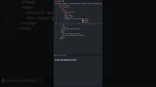 Gradient Color Card using HTML and CSS tutorial for beginners using VSCode Editor #shorts #coding