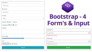 Bootstrap 4 Tutorial for beginners in Hindi - 16 | Form's & Input in Bootstrap in Hindi | Bootstrap